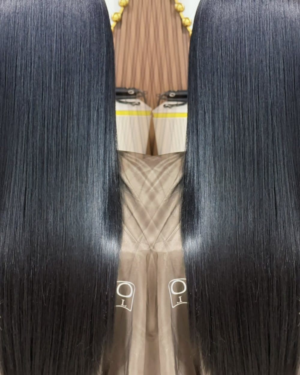 Keratin smoothing on dark hair — result