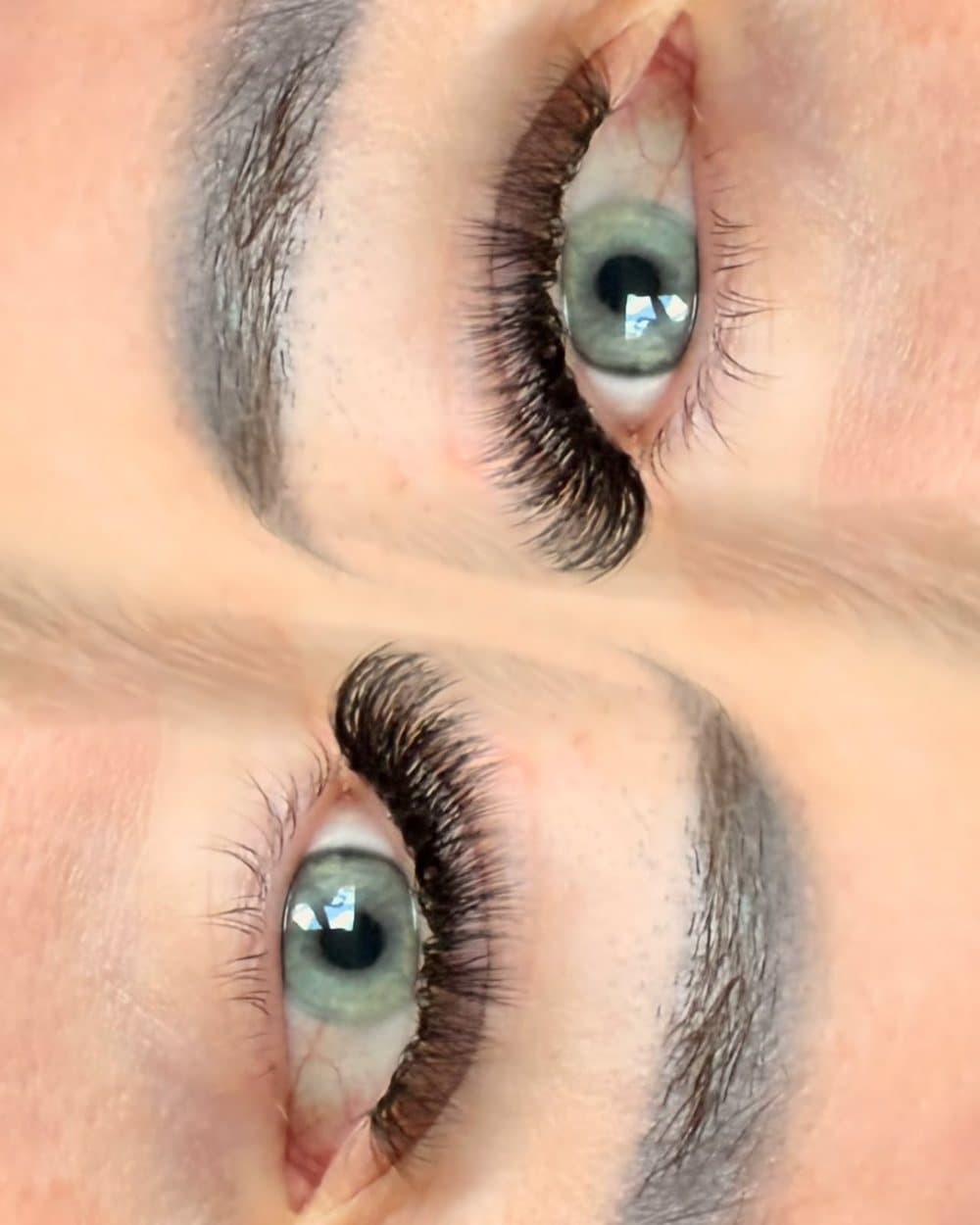 Lash extensions — before and after